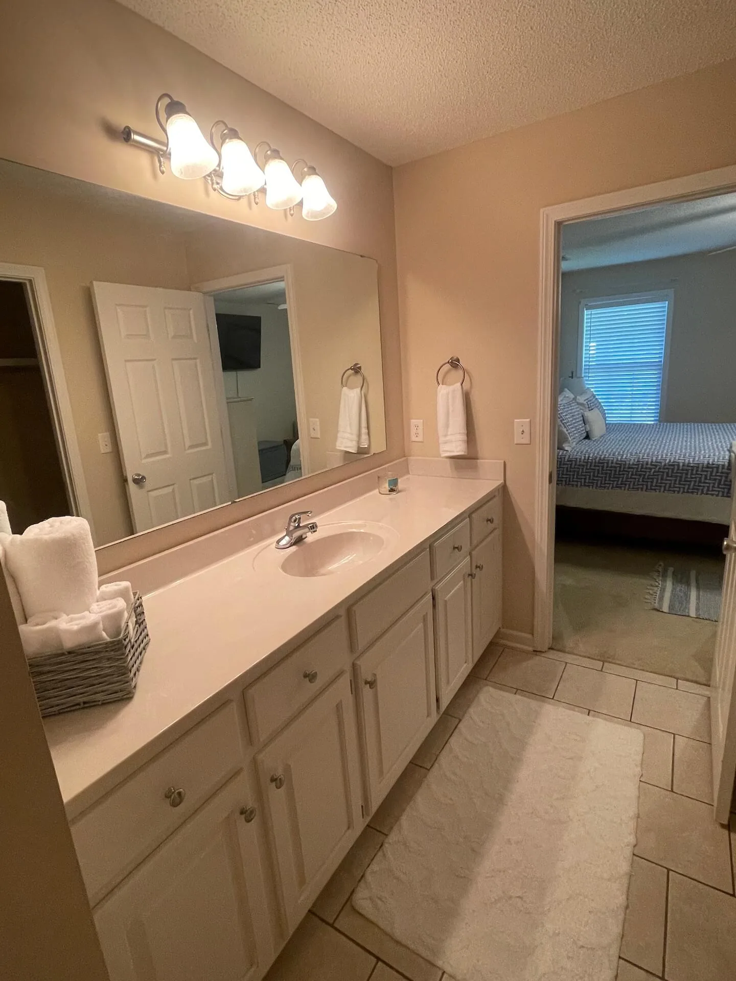 Landmark — primary bathroom with long vanity